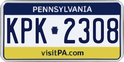 PA license plate KPK2308