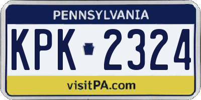 PA license plate KPK2324