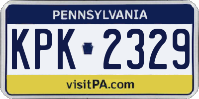 PA license plate KPK2329