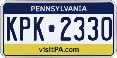 PA license plate KPK2330