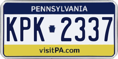 PA license plate KPK2337