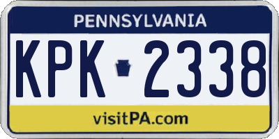 PA license plate KPK2338