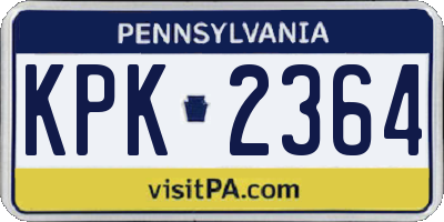 PA license plate KPK2364