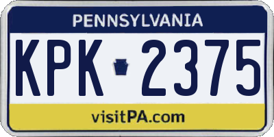 PA license plate KPK2375