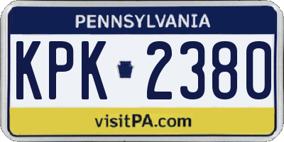 PA license plate KPK2380