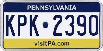 PA license plate KPK2390