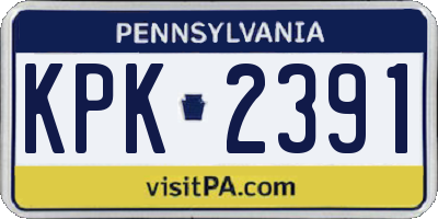 PA license plate KPK2391