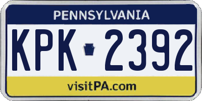 PA license plate KPK2392