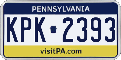 PA license plate KPK2393