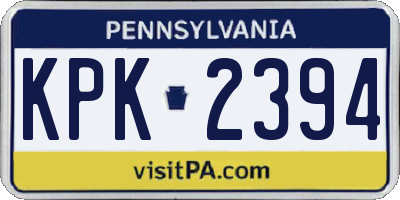 PA license plate KPK2394