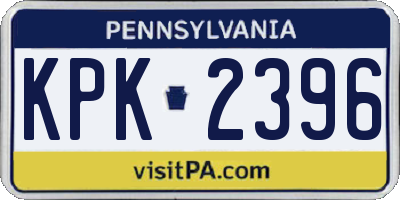 PA license plate KPK2396
