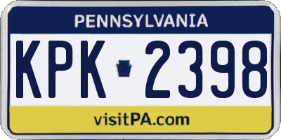 PA license plate KPK2398