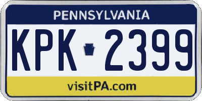 PA license plate KPK2399