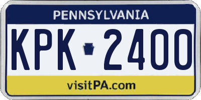PA license plate KPK2400