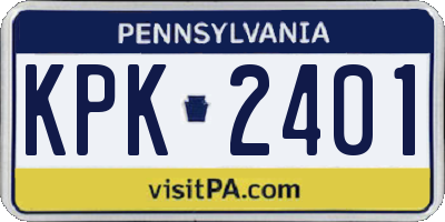 PA license plate KPK2401