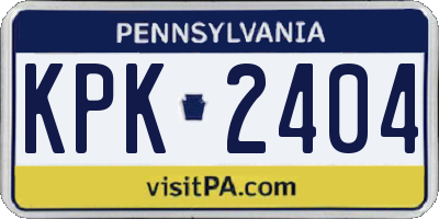 PA license plate KPK2404