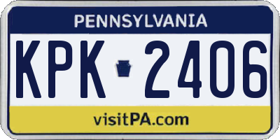 PA license plate KPK2406
