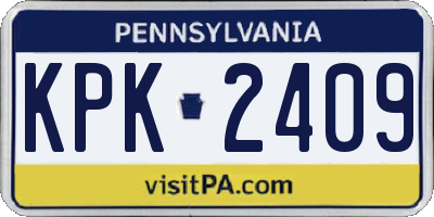 PA license plate KPK2409