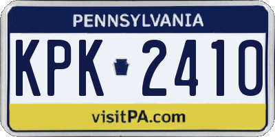 PA license plate KPK2410