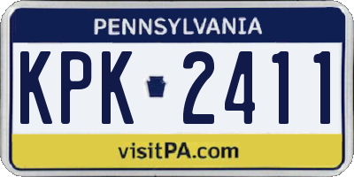 PA license plate KPK2411
