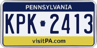 PA license plate KPK2413