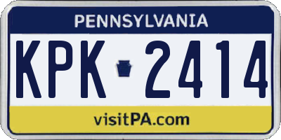 PA license plate KPK2414