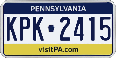 PA license plate KPK2415