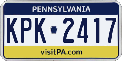 PA license plate KPK2417