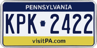 PA license plate KPK2422