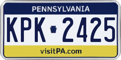PA license plate KPK2425