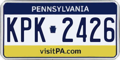 PA license plate KPK2426