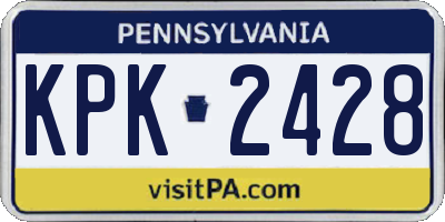 PA license plate KPK2428