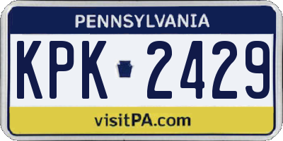 PA license plate KPK2429