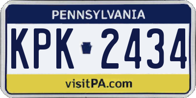 PA license plate KPK2434