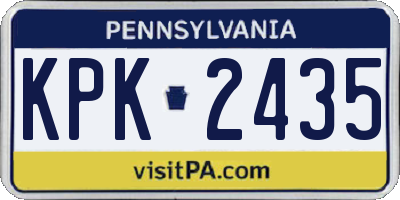 PA license plate KPK2435
