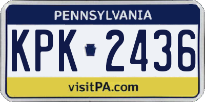 PA license plate KPK2436