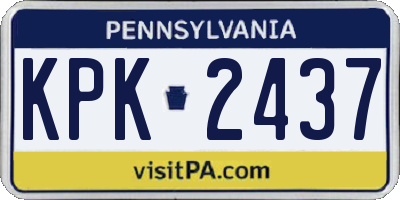 PA license plate KPK2437
