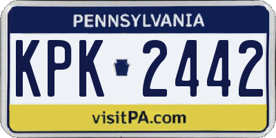 PA license plate KPK2442