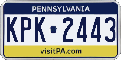 PA license plate KPK2443