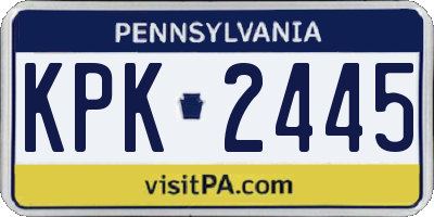PA license plate KPK2445