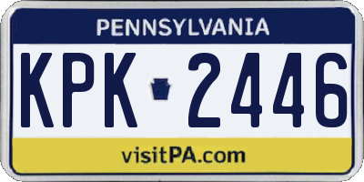 PA license plate KPK2446
