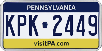 PA license plate KPK2449