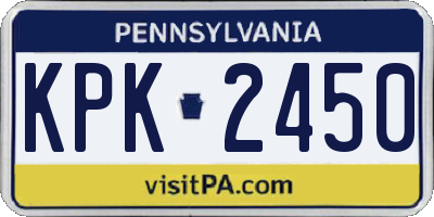 PA license plate KPK2450