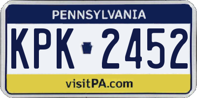 PA license plate KPK2452