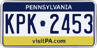 PA license plate KPK2453
