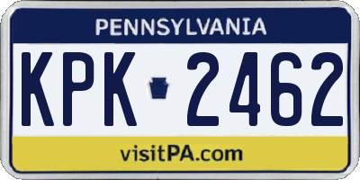 PA license plate KPK2462