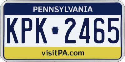 PA license plate KPK2465