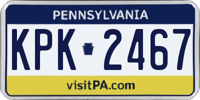 PA license plate KPK2467