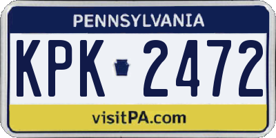 PA license plate KPK2472