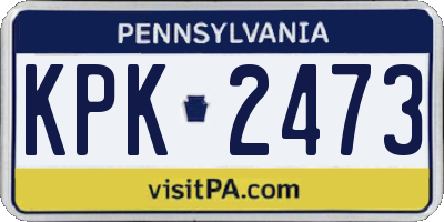 PA license plate KPK2473